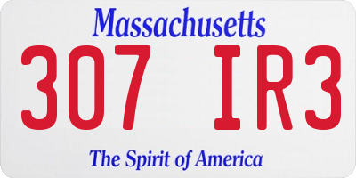 MA license plate 307IR3