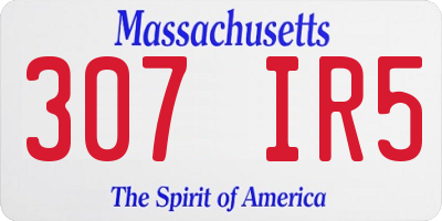 MA license plate 307IR5