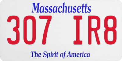 MA license plate 307IR8