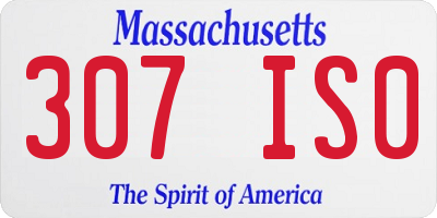 MA license plate 307IS0