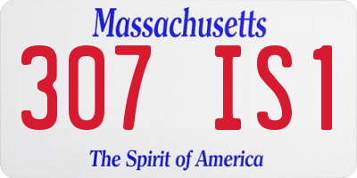 MA license plate 307IS1