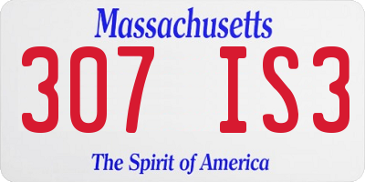 MA license plate 307IS3