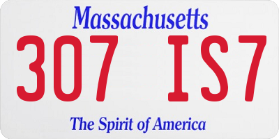 MA license plate 307IS7