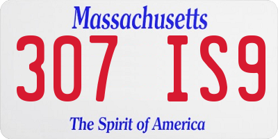 MA license plate 307IS9