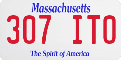 MA license plate 307IT0