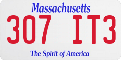 MA license plate 307IT3