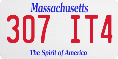 MA license plate 307IT4