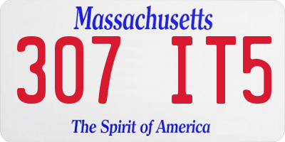 MA license plate 307IT5