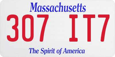 MA license plate 307IT7