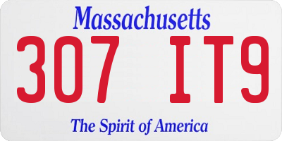 MA license plate 307IT9