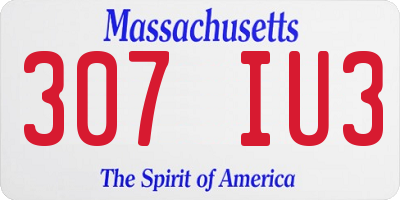 MA license plate 307IU3