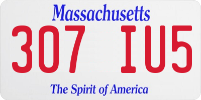 MA license plate 307IU5