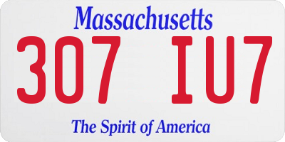 MA license plate 307IU7