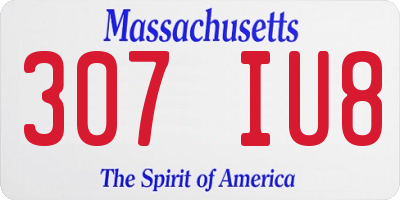 MA license plate 307IU8