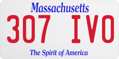 MA license plate 307IV0