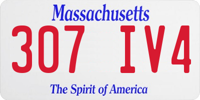 MA license plate 307IV4
