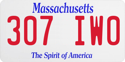 MA license plate 307IW0