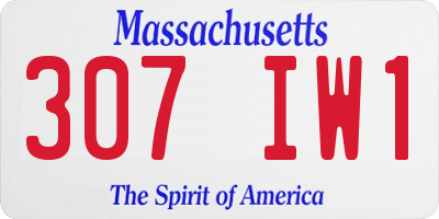 MA license plate 307IW1