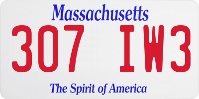 MA license plate 307IW3
