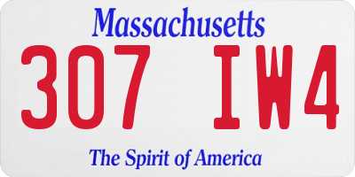 MA license plate 307IW4