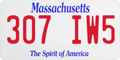 MA license plate 307IW5