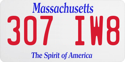MA license plate 307IW8