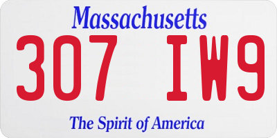 MA license plate 307IW9