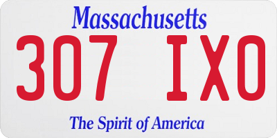 MA license plate 307IX0