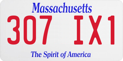 MA license plate 307IX1