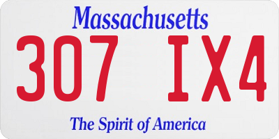 MA license plate 307IX4