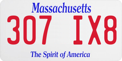 MA license plate 307IX8
