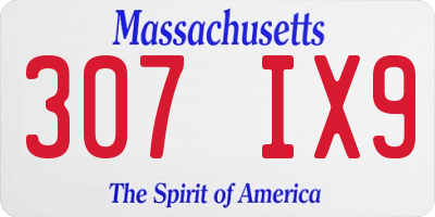 MA license plate 307IX9