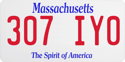MA license plate 307IY0