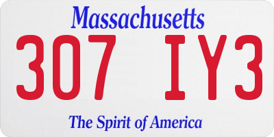 MA license plate 307IY3