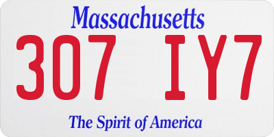 MA license plate 307IY7