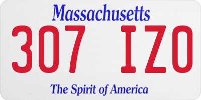 MA license plate 307IZ0
