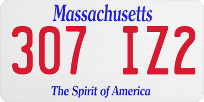 MA license plate 307IZ2