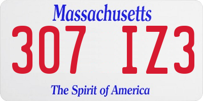 MA license plate 307IZ3