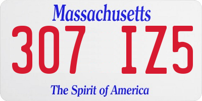 MA license plate 307IZ5