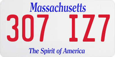 MA license plate 307IZ7