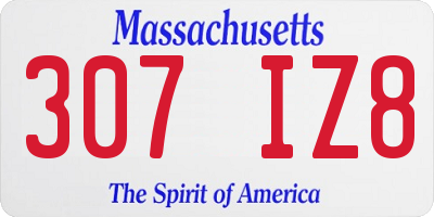 MA license plate 307IZ8