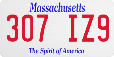 MA license plate 307IZ9