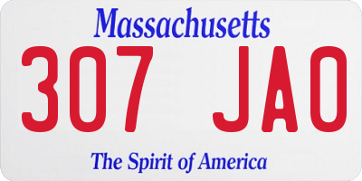 MA license plate 307JA0