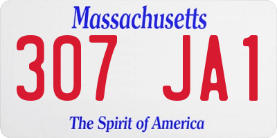MA license plate 307JA1