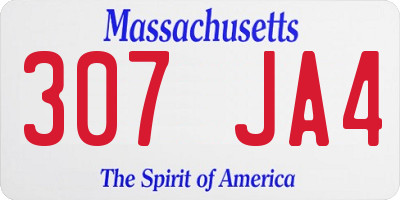 MA license plate 307JA4
