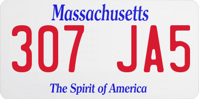 MA license plate 307JA5