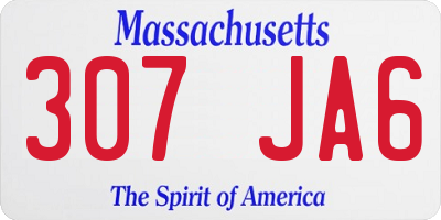 MA license plate 307JA6
