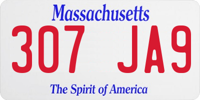 MA license plate 307JA9