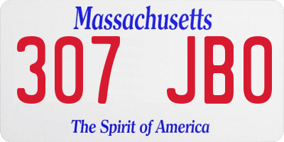 MA license plate 307JB0