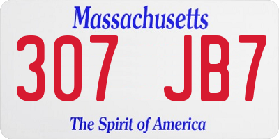 MA license plate 307JB7